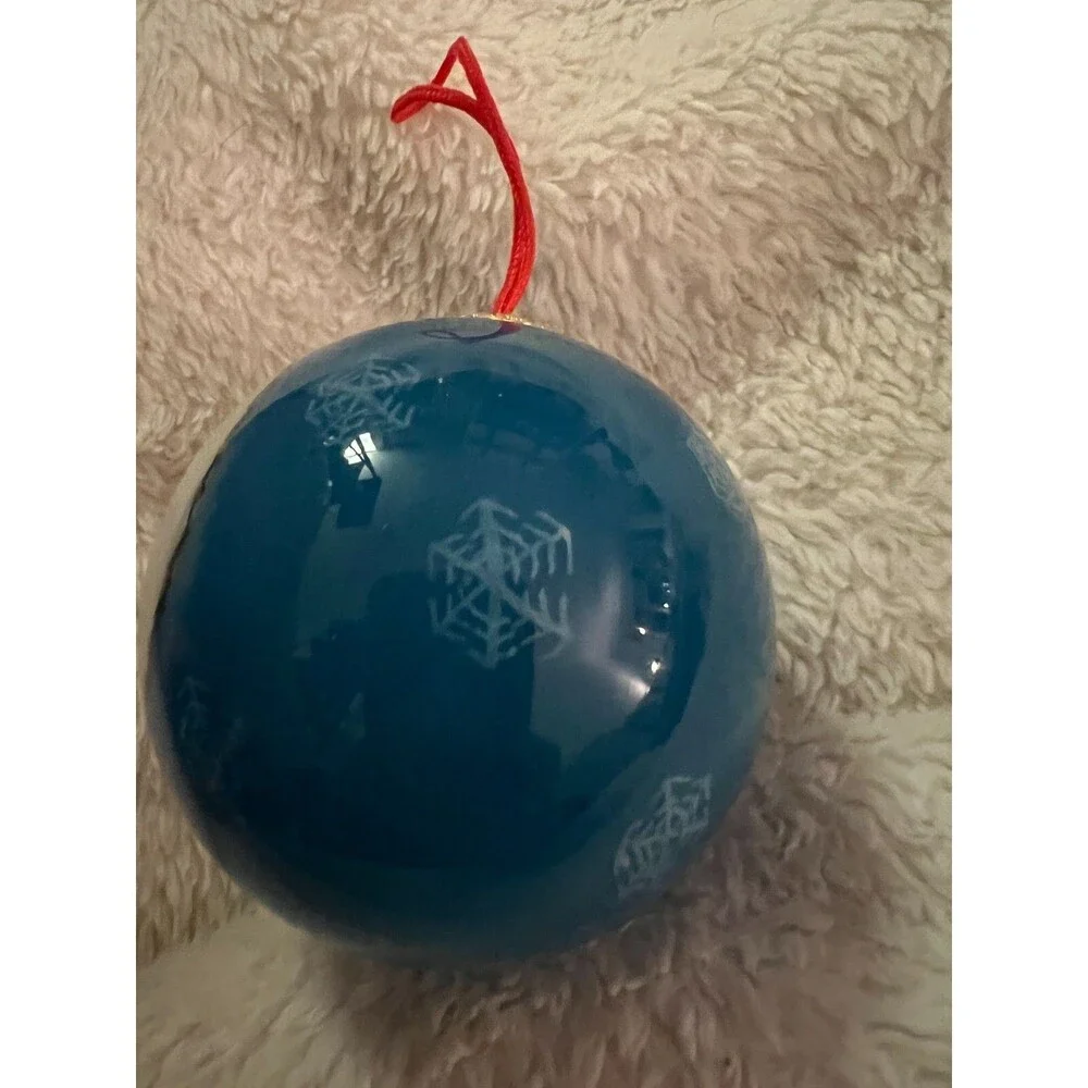 Alaska Christmas Ornament Eskimo Women blue white glass hand painted alaska
